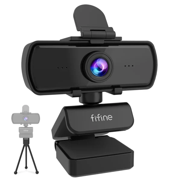 كاميرا ويب FIFINE K420 – دقة 1440p Full HD مع ميكروفون مدمج وحامل ثلاثي