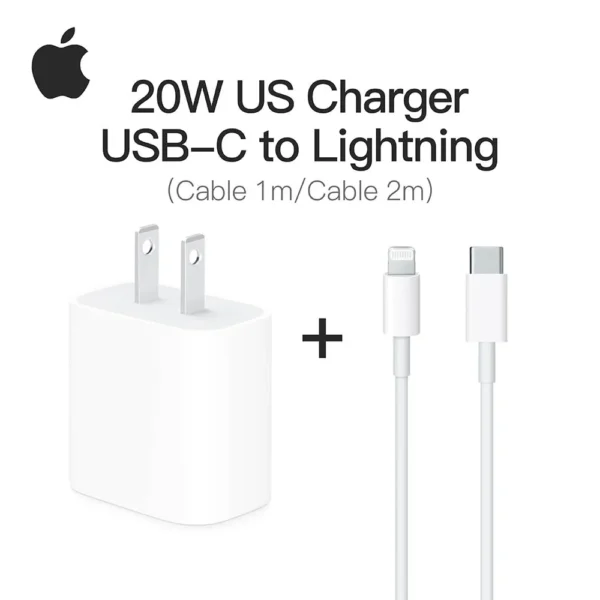 ⁦شاحن Apple الأصلي 20W PD – USB-C + كابل⁩ - الصورة ⁦2⁩