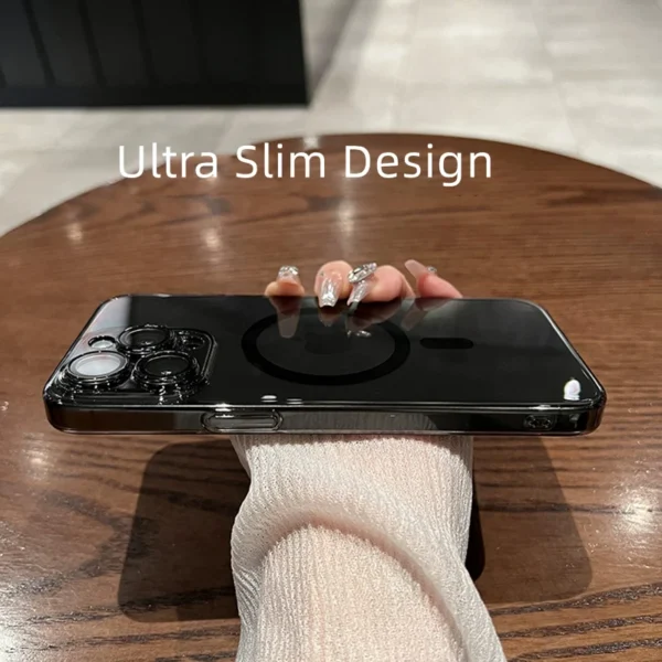 ⁦حافظة مغناطيسية نحيفة Magsafe – لهواتف iPhone 11–16 Pro Max، مقاومة للصدمات وداعمة للشحن اللاسلكي⁩ - الصورة ⁦6⁩