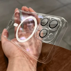 حافظة مغناطيسية نحيفة Magsafe – لهواتف iPhone 11–16 Pro Max، مقاومة للصدمات وداعمة للشحن اللاسلكي
