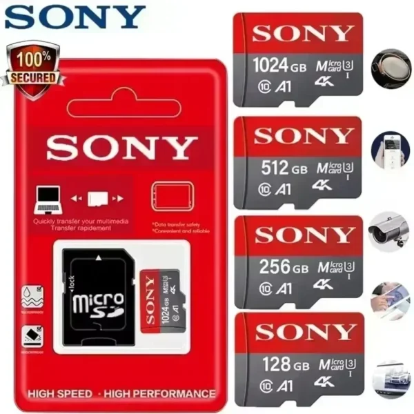 بطاقة ذاكرة Ultra SONY MicroSD/TF – بسعات متعددة تصل حتى 1 تيرا، سرعة عالية U3 A2 للأجهزة الذكية