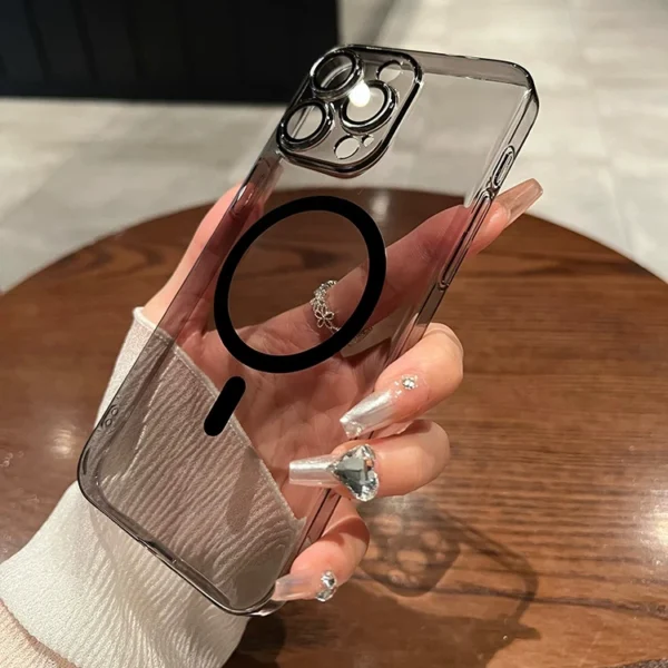 ⁦حافظة مغناطيسية نحيفة Magsafe – لهواتف iPhone 11–16 Pro Max، مقاومة للصدمات وداعمة للشحن اللاسلكي⁩ - الصورة ⁦2⁩