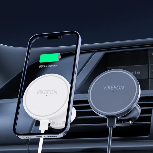⁦حامل شاحن لاسلكي مغناطيسي للسيارة – متوافق مع MagSafe لأجهزة iPhone 12–16⁩ - الصورة ⁦6⁩