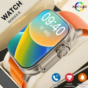 ساعة ذكية للرجال بشاشة AMOLED بحجم 2.3 بوصة ومزايا متقدمة